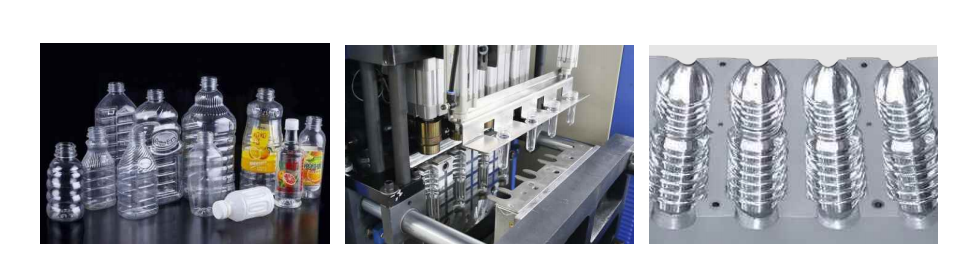 Máquina sopladora semiautomática de cuatro cavidades