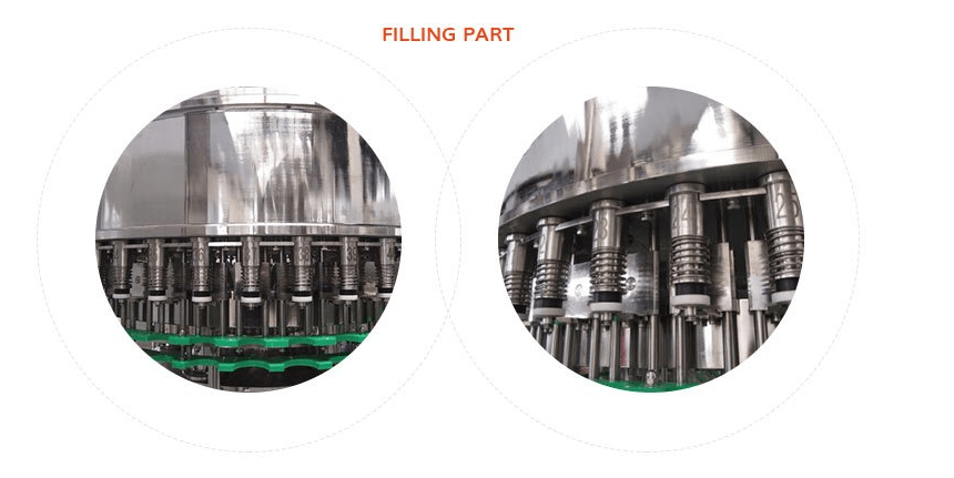 máquina de llenado de bebidas con sistema neck handling